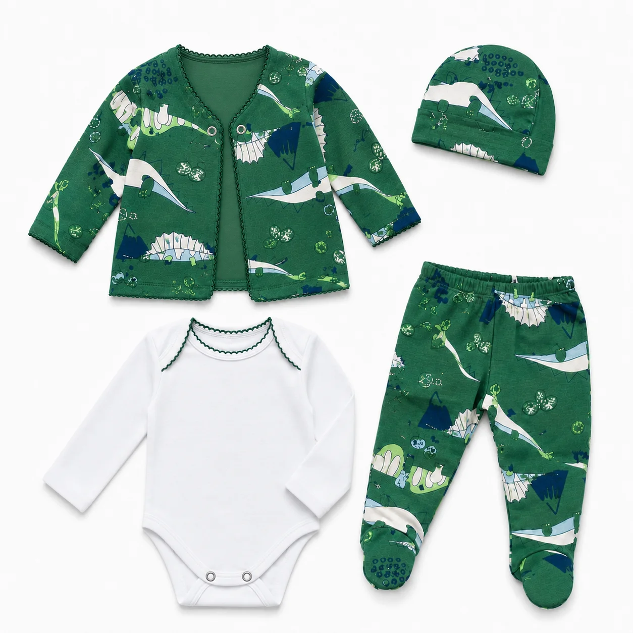 Conjunto 4 Piezas con Piel Estampado Bebe