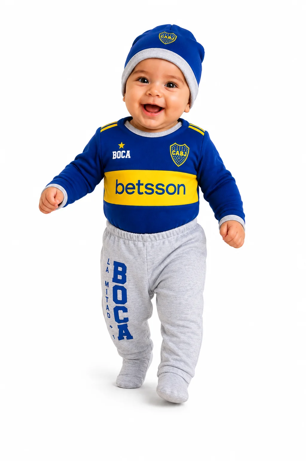 Conjunto Boca 3 Piezas Body M/L/Pant/Gorro