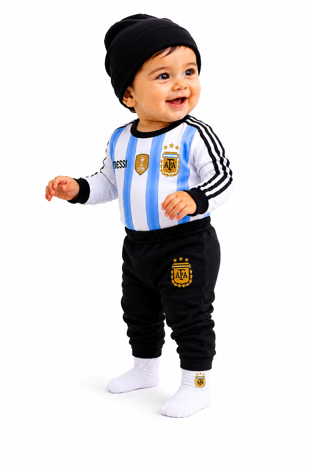 Conj 4 Piezas Argentina Body M/L,pantalon,gorro,media