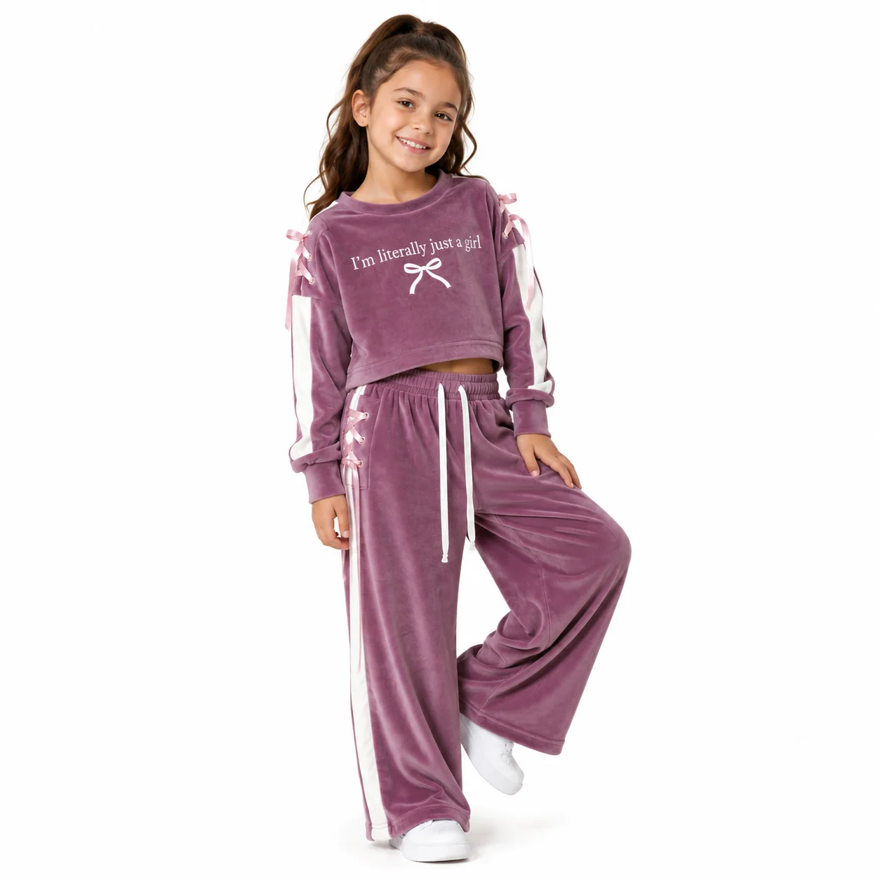 Conjunto Plush Moño Pulover y Pantalon Nena