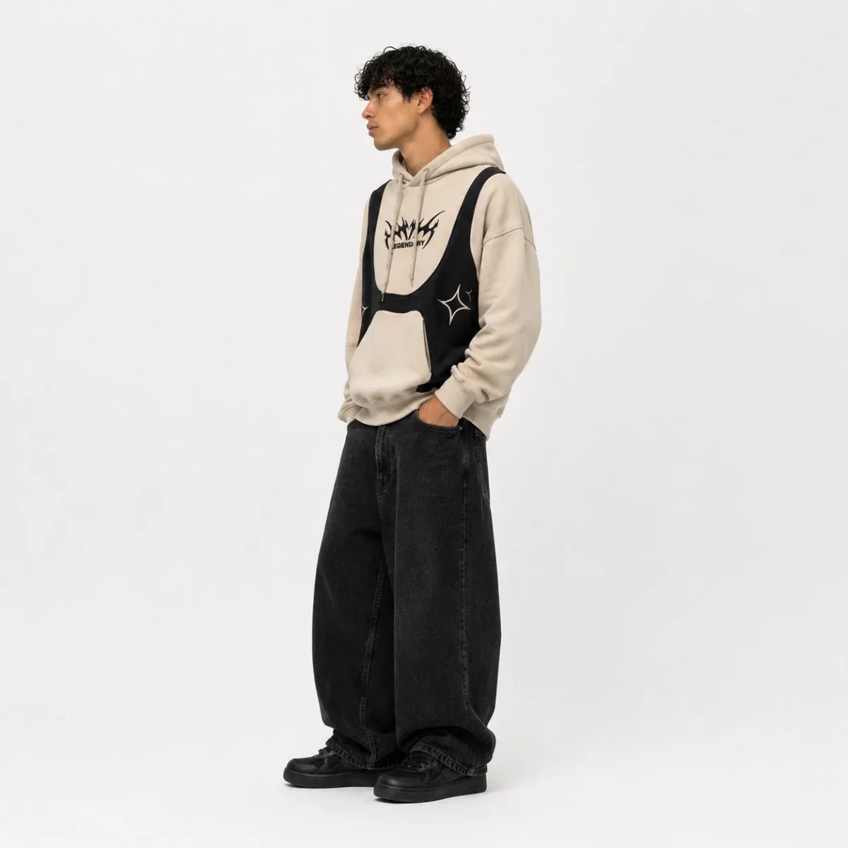 Buzo Pullover Frizado Boxy con Capucha - Tasmy