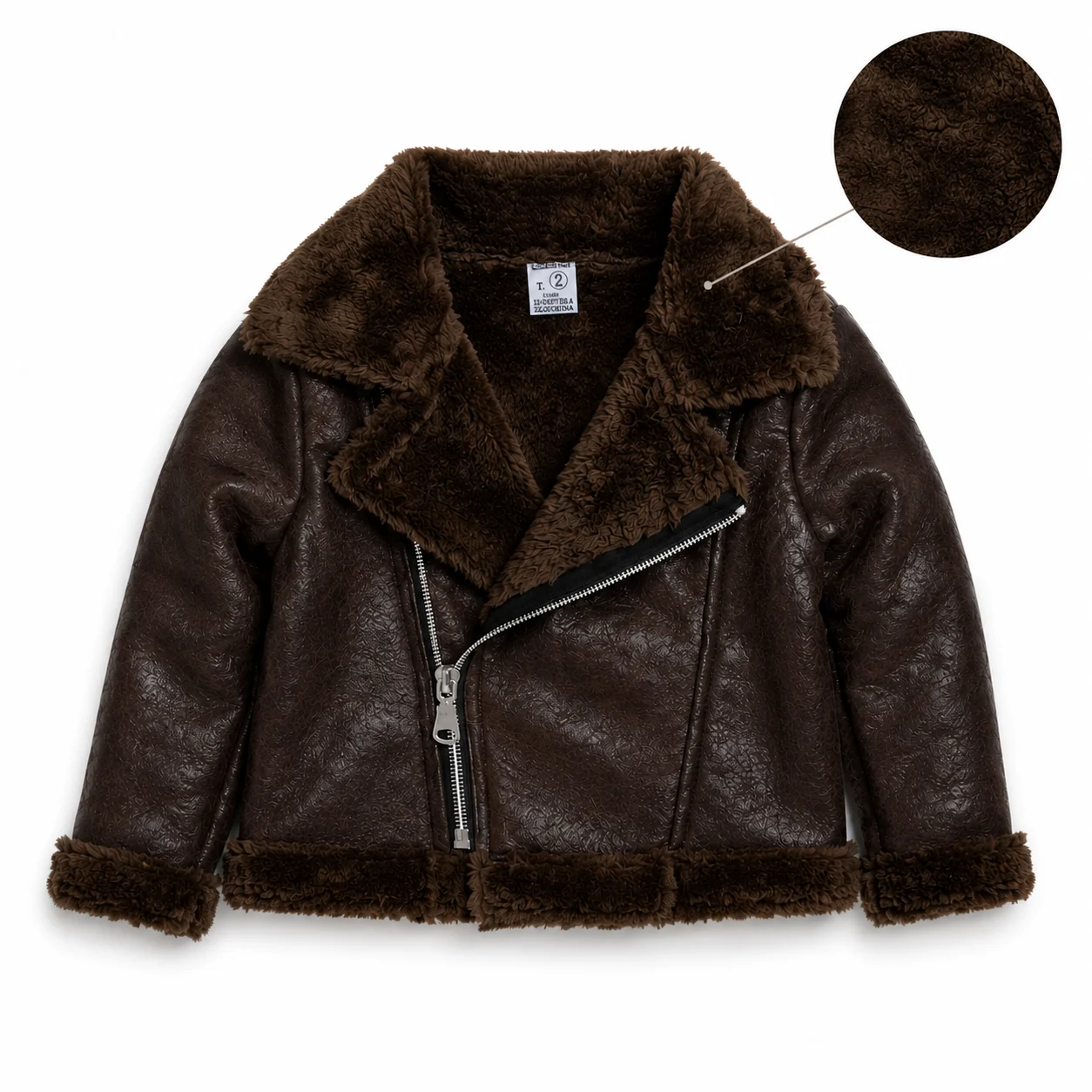 Campera Gamulan Craqueleado Cierre Costado - Tasmy