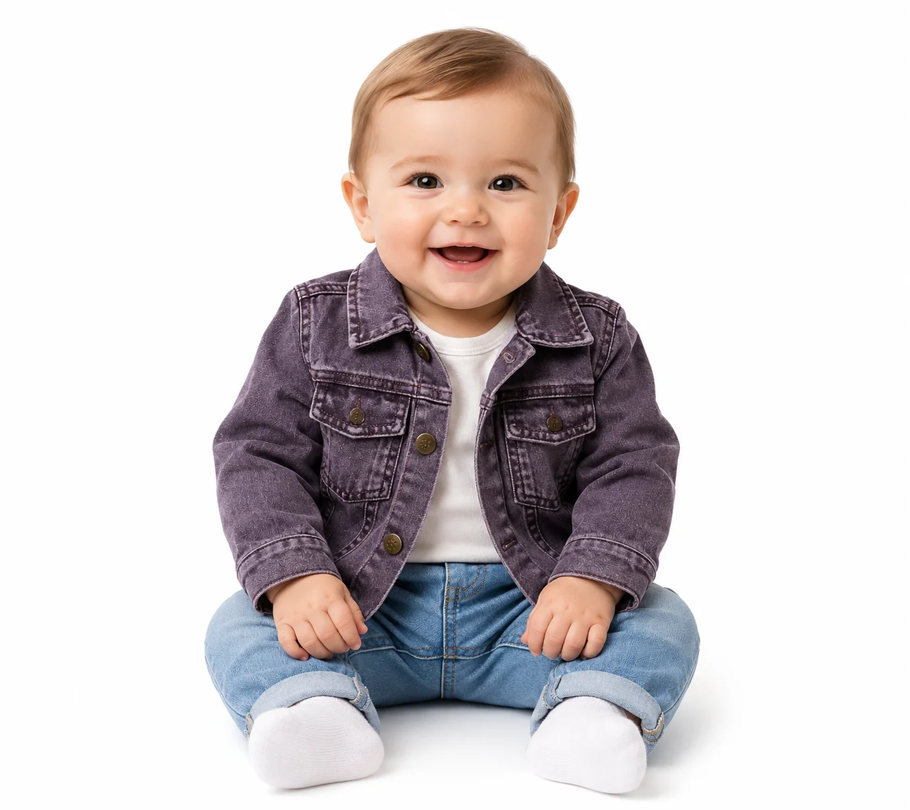 Campera Jeans Bebé color Bordo Neevado - Tasmy