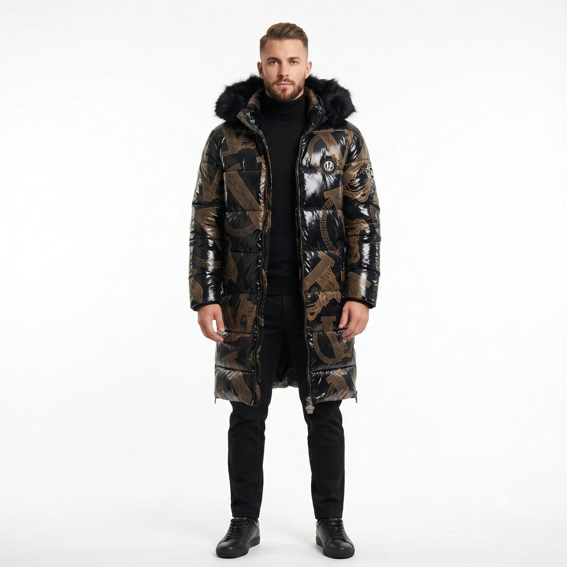 Camperon Acharolado con Capucha Desmontable Hombre - Tasmy