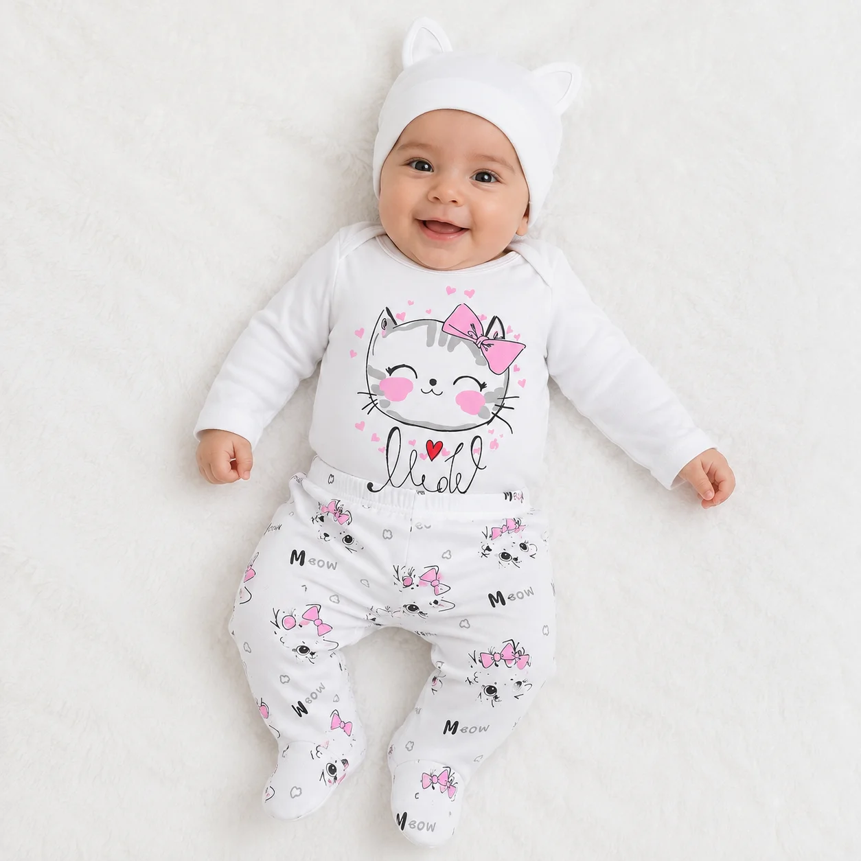 Conjunto 3 Piezas Bebe color Blanco - Tasmy