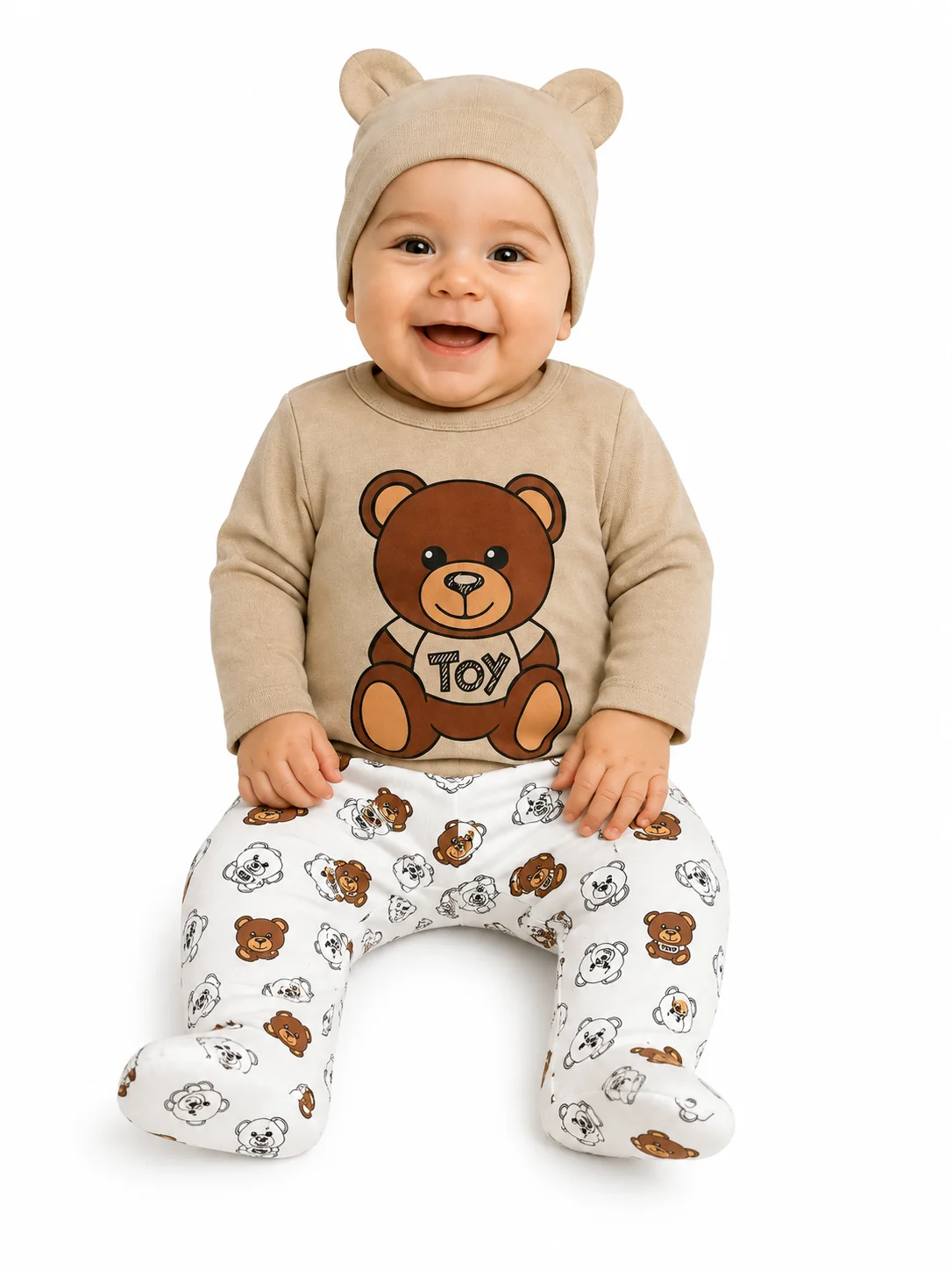 Conjunto 3 Piezas Osito Bebe color Beige - Tasmy