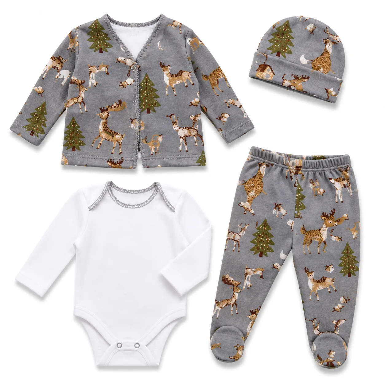 Conjunto 4 Piezas Bebé Estampado - Tasmy