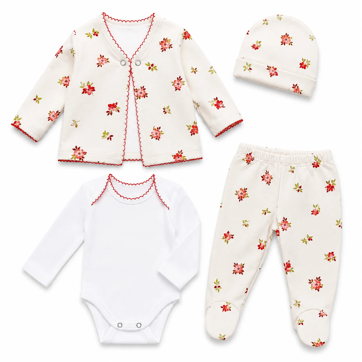 Conjunto 4 Piezas Bebé Estampado - Tasmy