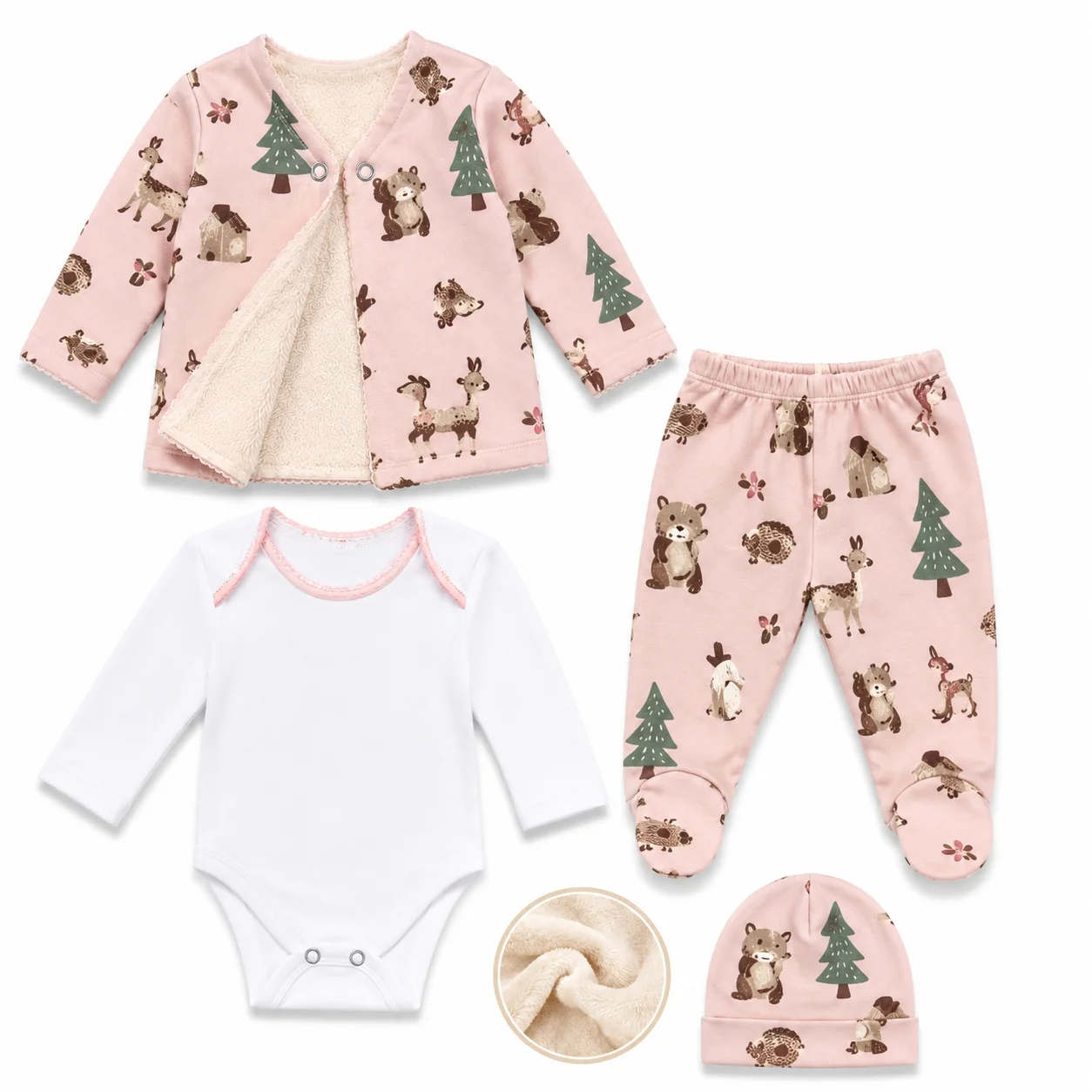 Conjunto 4 Piezas Bebé Estampado - Tasmy