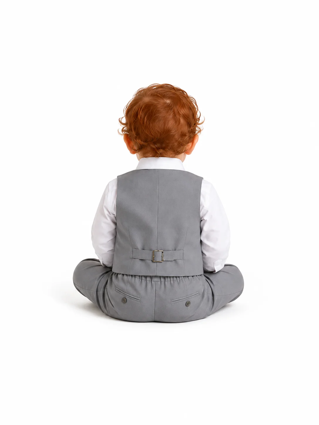 Conjunto de Bautismo con Moño Camisa y Chaleco - Tasmy