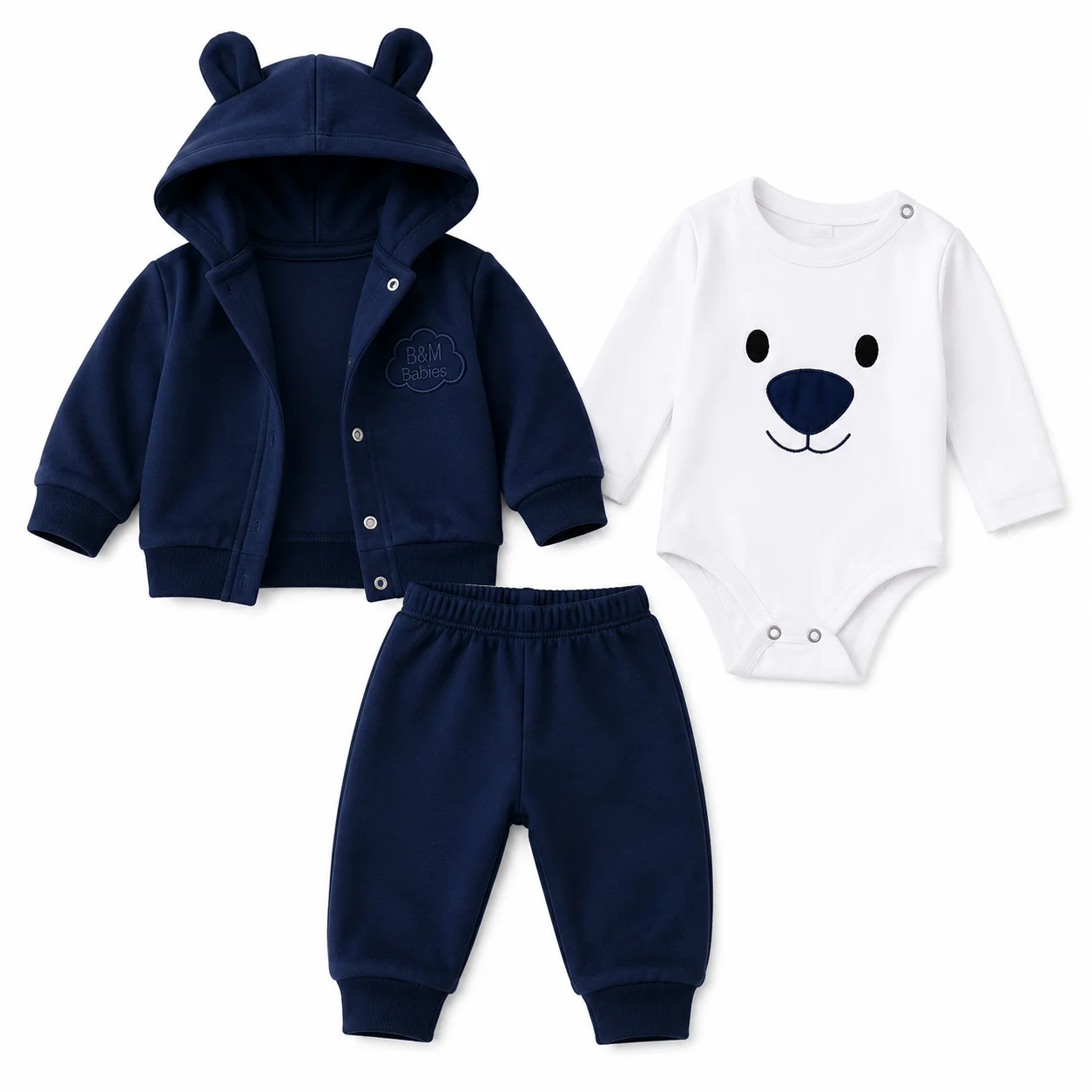 Conjunto Body, Campera y Pantalón Bebé - Tasmy