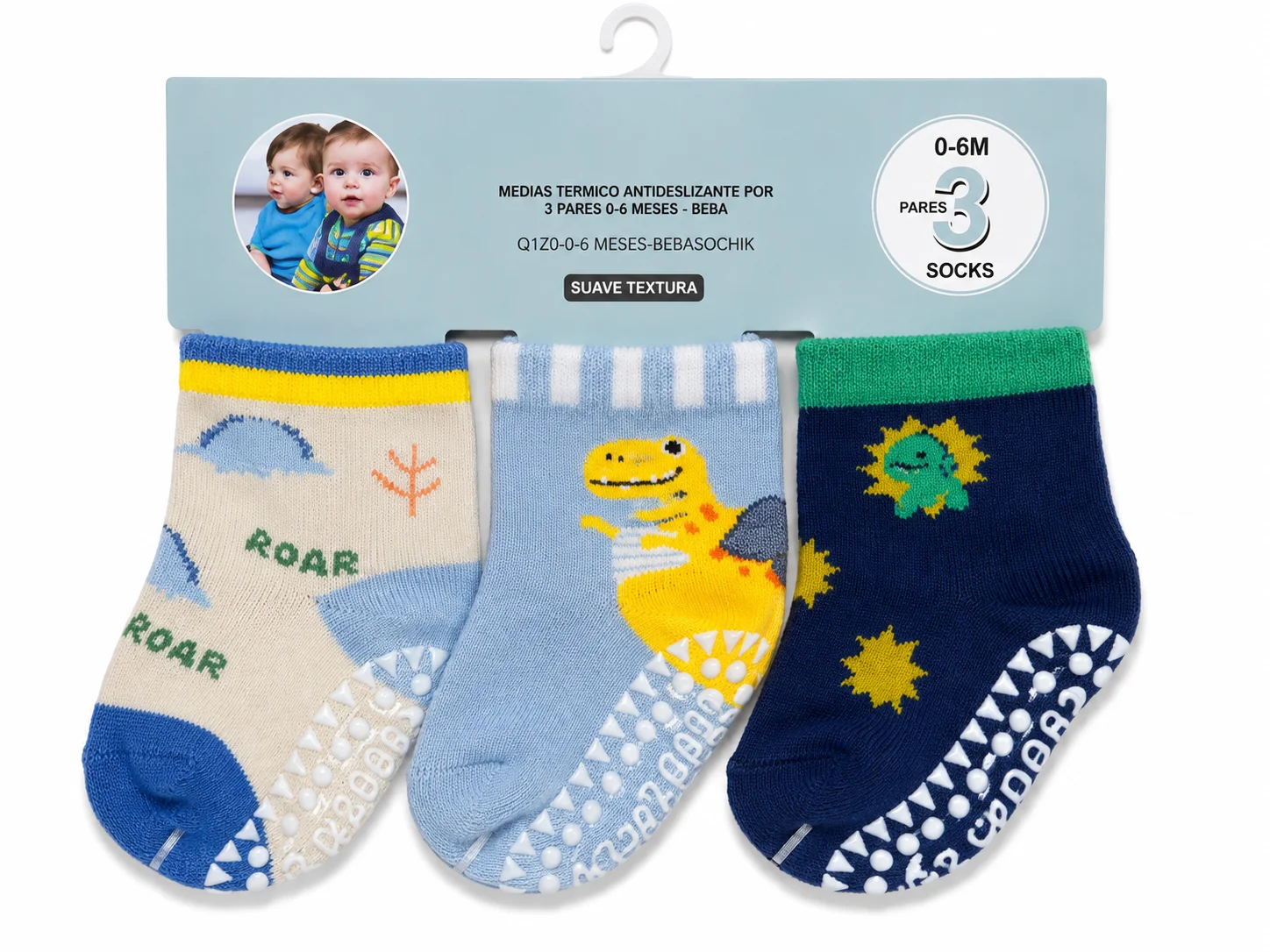 Medias Térmicas Antideslizante Pack X3 Bebe - Tasmy