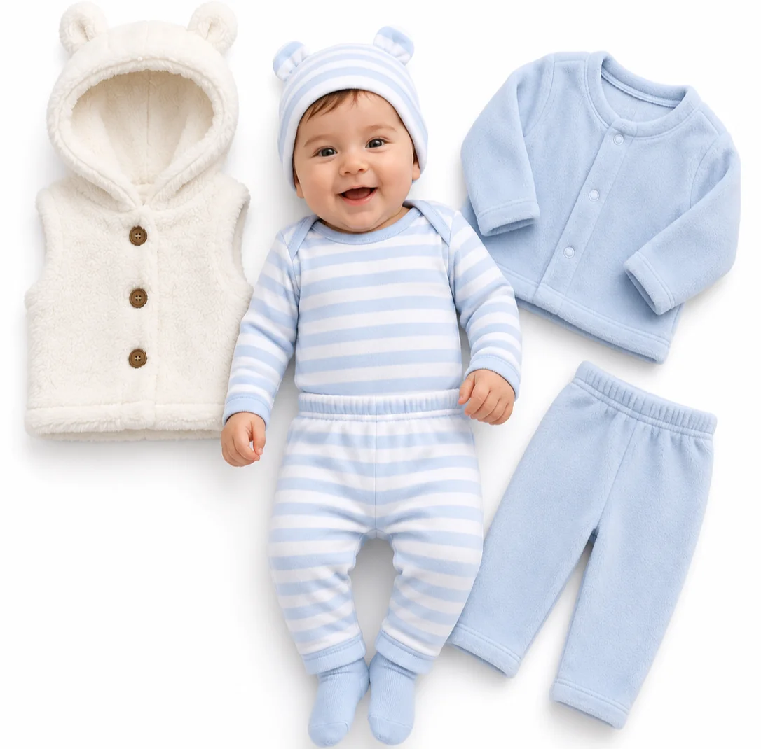 Set 6 Piezas Chaleco, Body, Campera y Pantalón - Tasmy