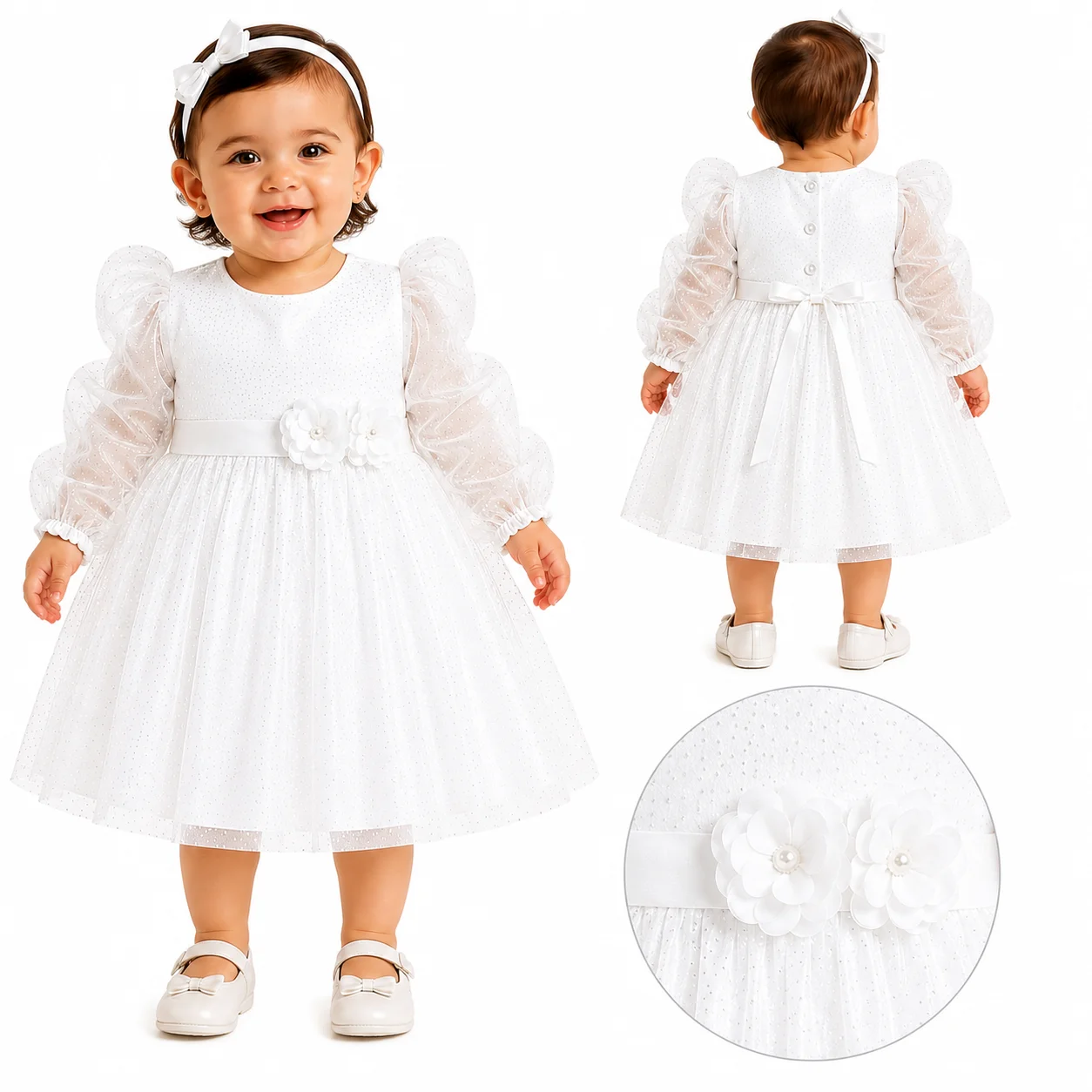 Vestido de Tul Manga Larga Bebé - Tasmy