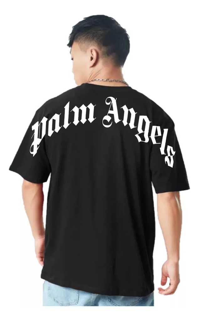 Remera Palm Angels Oversized  El Toque Perfecto Para Tu Look Negro Palm Angeles M Estampa Localizada